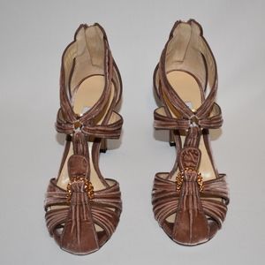 Jimmy Choo Velvet Caged Sandals